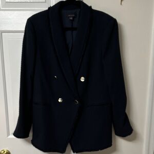 Ann Taylor Navy Double-Breasted Blazer